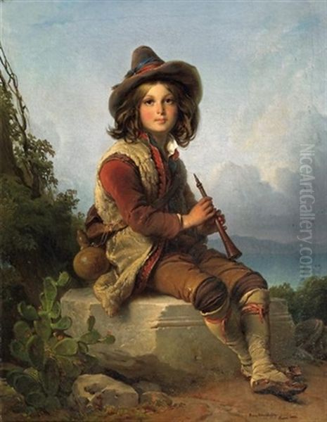 Der Pfifferaro Oil Painting by Franz Joseph Dobiaschofsky