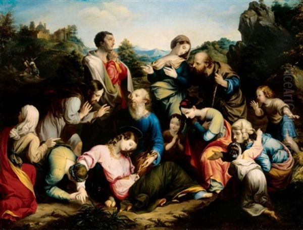 Jelenet Oil Painting by Franz Joseph Dobiaschofsky