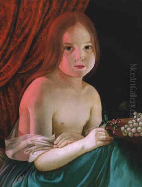 Portrait Eines Sitzenden Madchens Oil Painting by Franz Joseph Dobiaschofsky