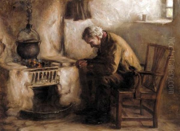 By The Fireside Oil Painting by Henry John Dobson