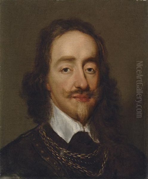 Portrait Of King Charles I In Armour Oil Painting by William Dobson