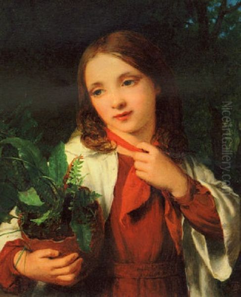 The Little Fern Gatherer Oil Painting by William Charles Thomas Dobson