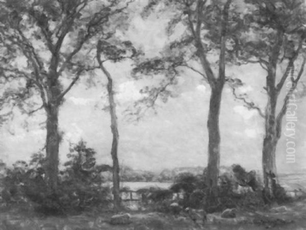 Wooded Landscape Oil Painting by Alexander Brownlie Docharty