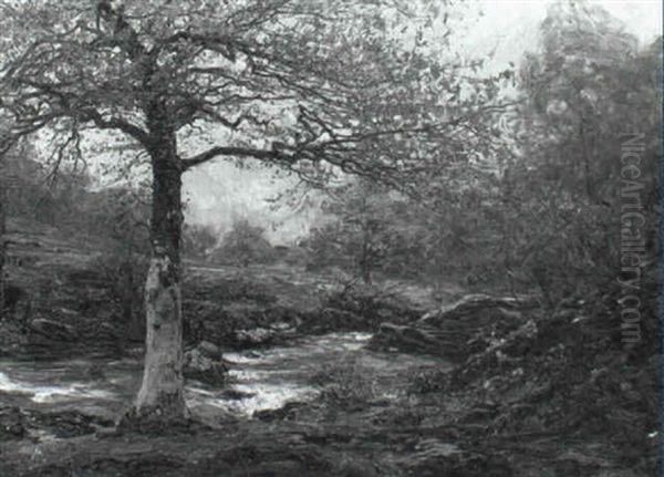 River In Autumn Oil Painting by Alexander Brownlie Docharty