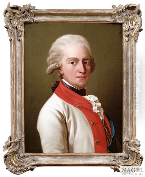 Portrait Des Friedrich August I. Konig Von Sachsen, Als Bruststuck In Hellem Uniformrock In Dreiviertelansicht Nach Rechts Oil Painting by Ludwig Doell