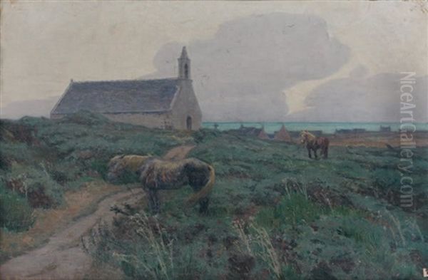 Chapelle En Bretagne Oil Painting by Edouard Edmond Doigneau