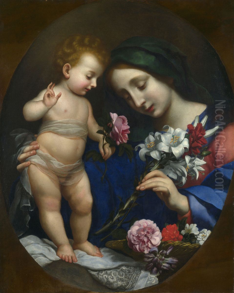 The Virgin And Child With Flowers Oil Painting by Carlo Dolci