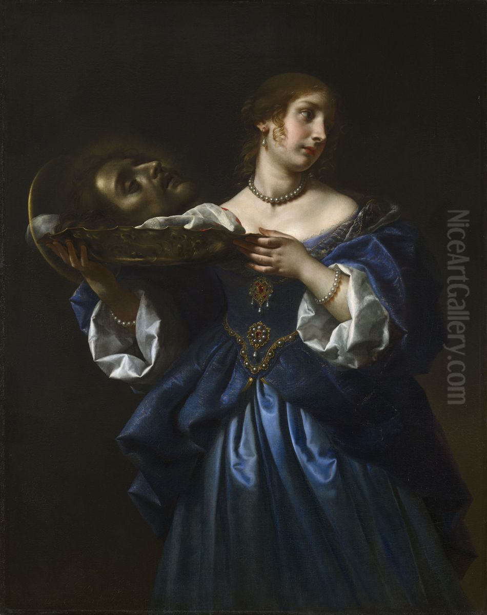 Salome With The Head Of John The Baptist Oil Painting by Carlo Dolci