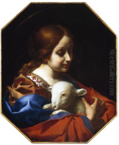 Saint Agnes Oil Painting by Carlo Dolci