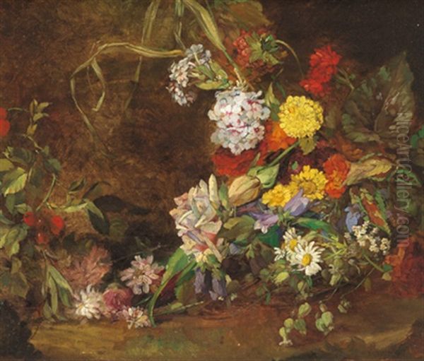 Blumenstilleben Oil Painting by Auguste Doll