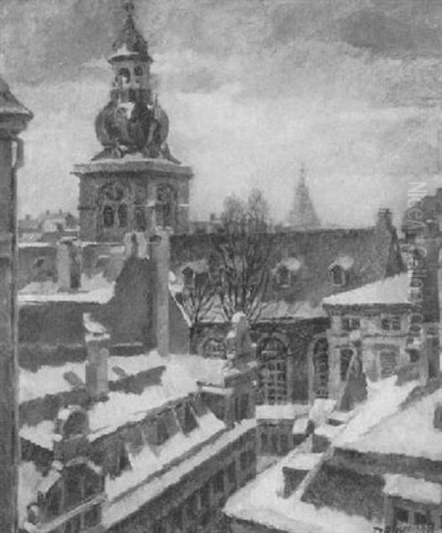 Stadtbild - Elberfeld Oil Painting by Eduard Dollerschell