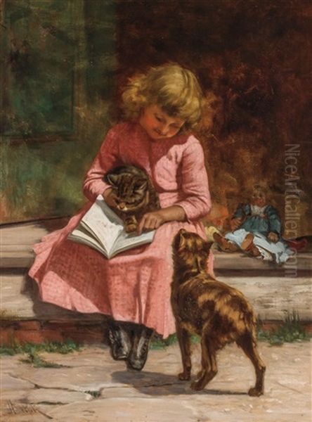 The Reading Lesson Oil Painting by John Henry Dolph