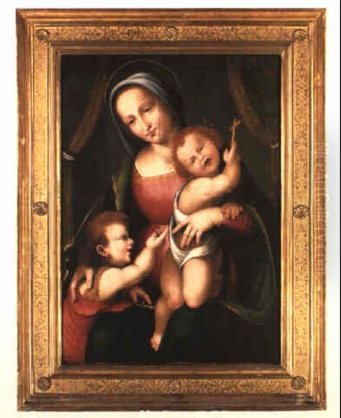 The Virgin And Child With The Infant St. John, The Infant Christ And Crucifix Oil Painting by Mariotto Dolzemele