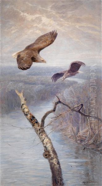 Adler Im Flug Oil Painting by Carl von Dombrowski