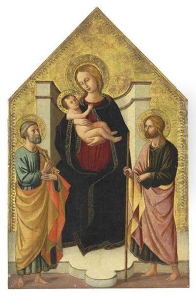 The Madonna And Child With Saints Peter And John The Baptist Oil Painting by Domenico Di Michelino