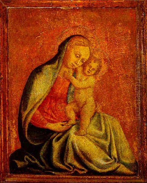 Madonna And Child Oil Painting by Domenico Di Michelino