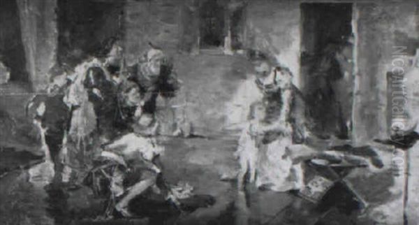 Entrega De La Corona Al Pequeno Infante Oil Painting by Francisco Domingo Marques