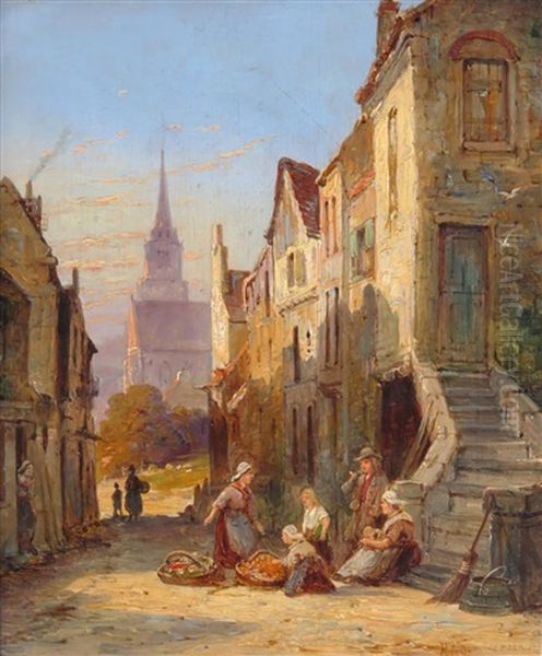 Carantan, Normandy, France Oil Painting by Pieter Christian Dommersen