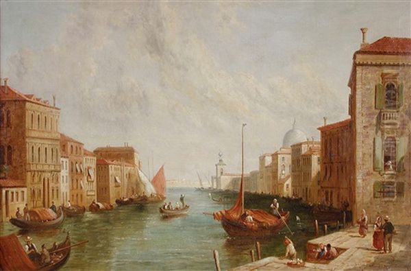 Canal A Venecia Oil Painting by William Raymond Dommersen