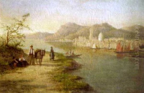 On The Tiber, Italy Oil Painting by William Raymond Dommersen