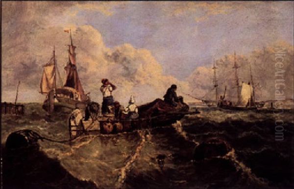 Waiting To Unload Supplies Oil Painting by Pieter Cornelis Dommershuijzen