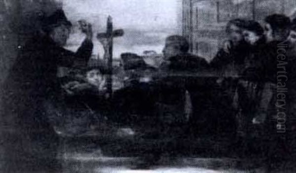 A Roman Professor Of Theology And His Pupils Oil Painting by Andrew Benjamin Donaldson