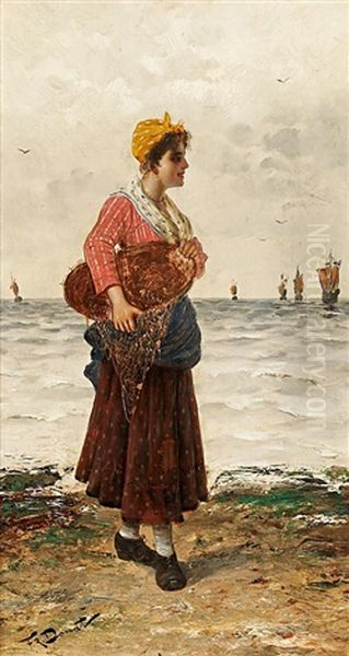 Bretonische Fischersfrau Oil Painting by Frederick Reginald Donat