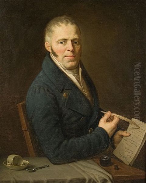 Schreibender Mann Oil Painting by Guillaume Dominique Jacques Doncre