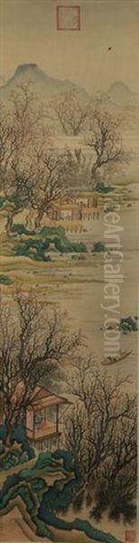 Landscape Painting, Dong Bangda (1699- 1769) Oil Painting by Dong Bangda