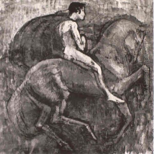 Reitender Jungling Oil Painting by Numa Donze