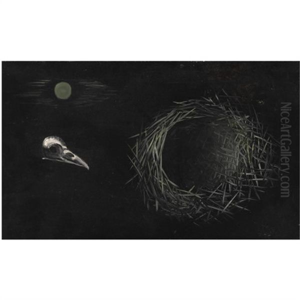 Bird's Nest Oil Painting by Tinus, Van Doorn Jnr.