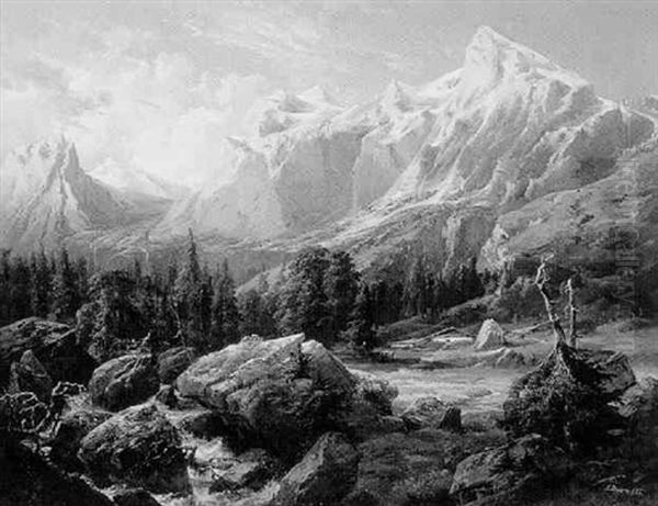 Gebirgsmassiv Mit Gletscherzunge Oil Painting by Ignaz Dorn