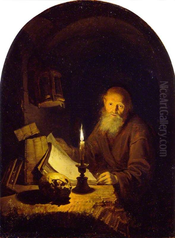 A Hermit Oil Painting by Gerrit Dou