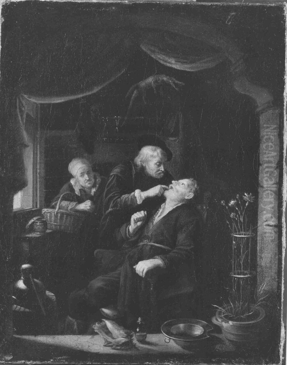 Der Zahnarzt Oil Painting by Gerrit Dou
