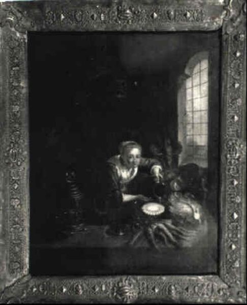 Die Kuchenmagd Oil Painting by Gerrit Dou