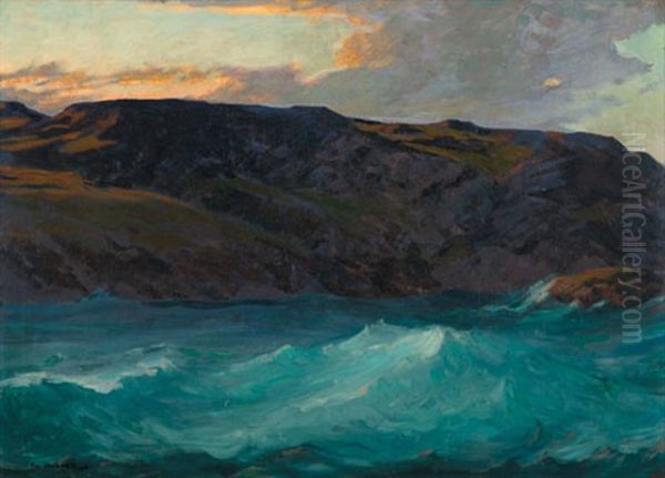 Headlands And Choppy Sea Oil Painting by Paul Dougherty