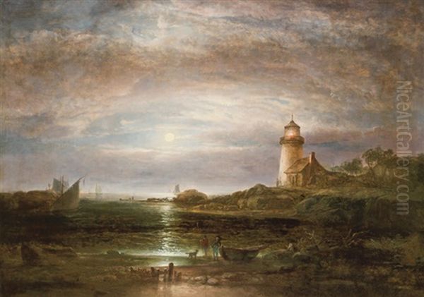 Desert Rock Lighthouse, Maine Oil Painting by Thomas Doughty