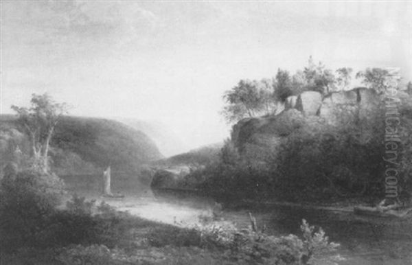 Hudson River View Near West Point Oil Painting by Thomas Doughty