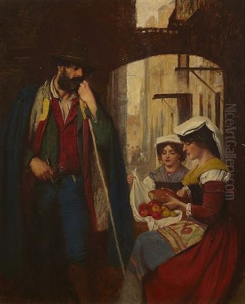 Roman Models At Dinner Oil Painting by William Fettes Douglas