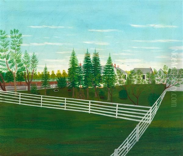 Farm Scene Oil Painting by Henry Dousa