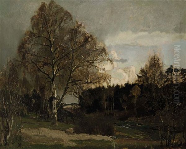 Herbstliche Landschaft Oil Painting by Fritz Douzette