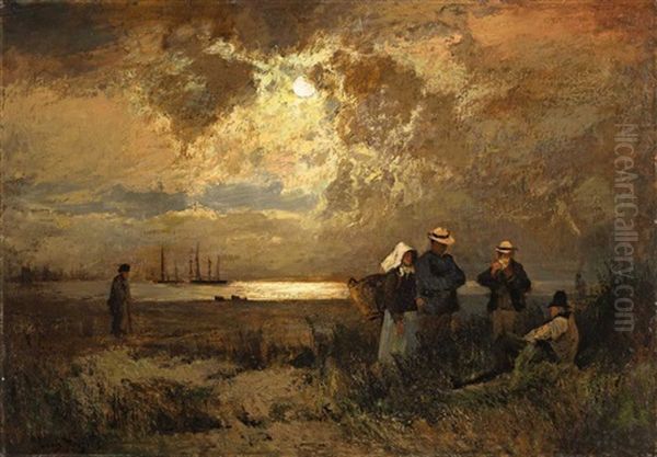 Landscape Near Werder Oil Painting by Louis, Carl Ludwig Douzette