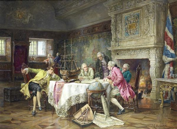 Naval Affairs Oil Painting by Margaret Dovaston