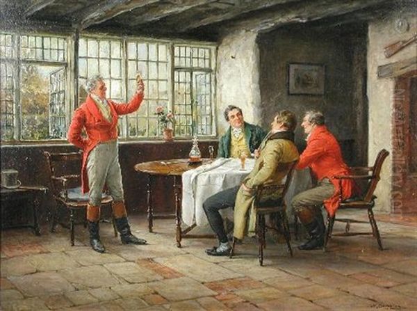 The Toast Oil Painting by Margaret Dovaston