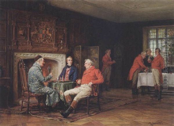 Checkmate Oil Painting by Margaret Dovaston