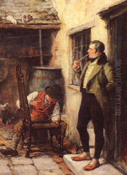 The Chair Mender Oil Painting by Margaret Dovaston