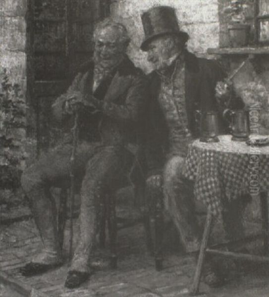 A Word In Your Ear Oil Painting by Margaret Dovaston