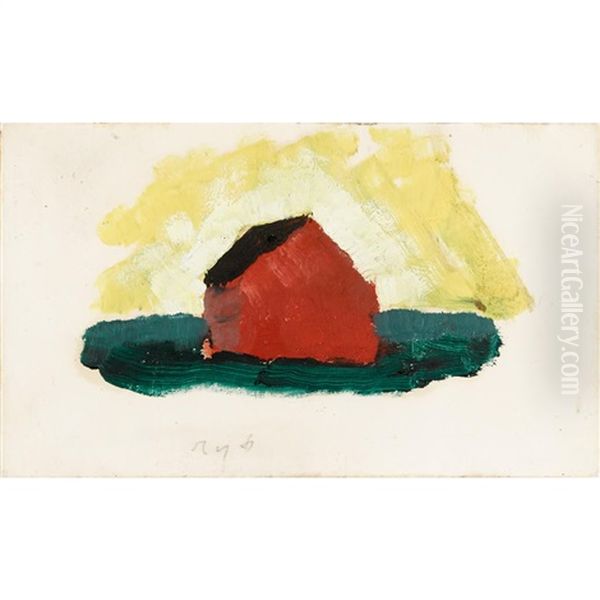 Untitled (the Red Barn) Oil Painting by Arthur Garfield Dove