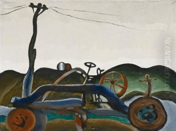 Town Scraper Oil Painting by Arthur Garfield Dove