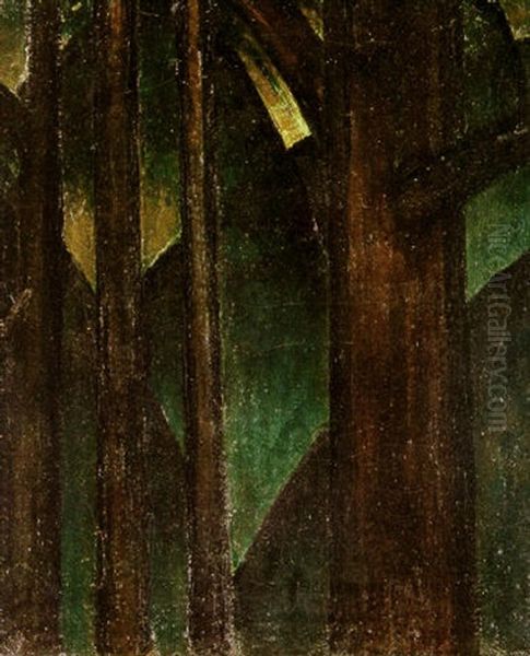 Dark Abstraction Oil Painting by Arthur Garfield Dove